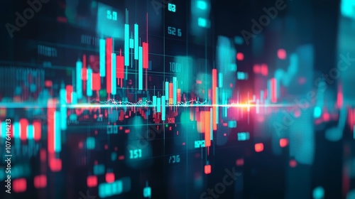 Analyzing stock markets finance volumes using holograph technology using a graph and financial chart