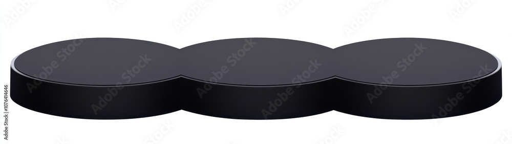 Three Black Cylindrical Display Platforms Three Black Cylindrical Display Platforms