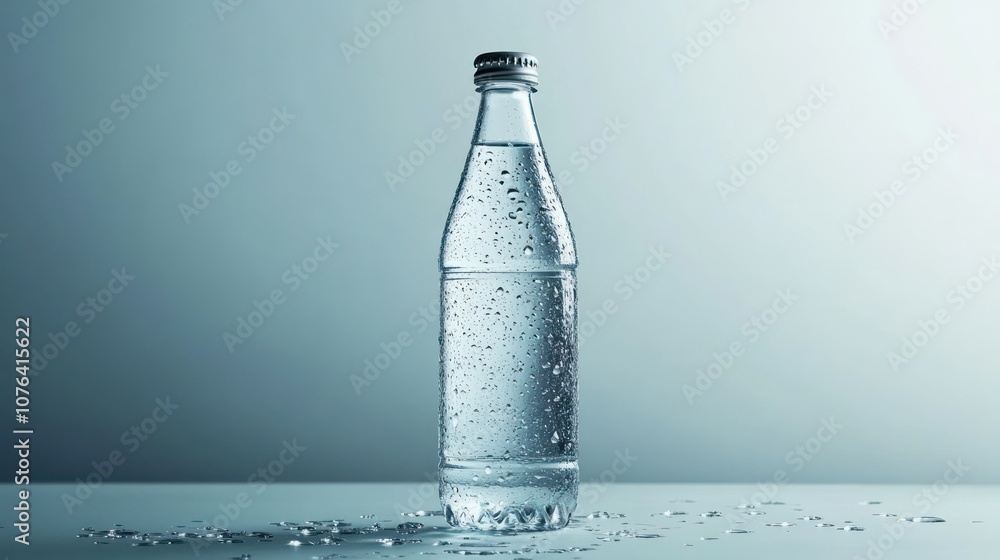 Ultra realistic photo of a bottle of mineral water on white background, no shadows, commercial beverage Ultra realistic photo of a bottle of mineral water on white background, no shadows, commercial beverage