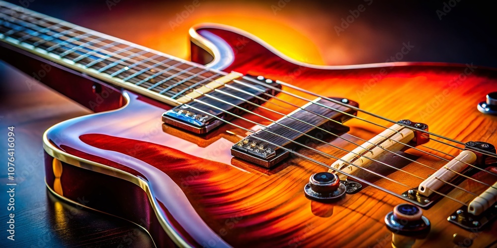 Captivating Panoramic Photography of an Electric Guitar in Macro Detail, Showcasing Strings, Frets, and Textures in Stunning Clarity and Depth for Music Enthusiasts and Photographers Captivating Panoramic Photography of an Electric Guitar in Macro Detail, Showcasing Strings, Frets, and Textures in Stunning Clarity and Depth for Music Enthusiasts and Photographers