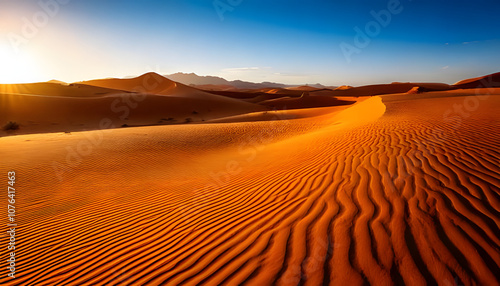 A Sun-Kissed Desert Landscape.Golden Sands