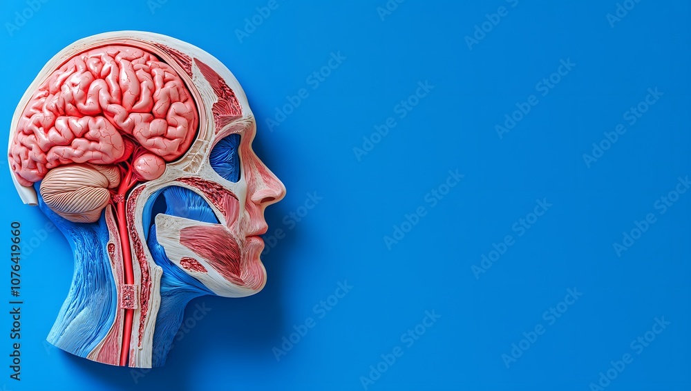 Obraz premium Detailed anatomical illustrations of the human brain and nervous system, showcasing neural pathways and viral threats, ideal for medical and educational purposes