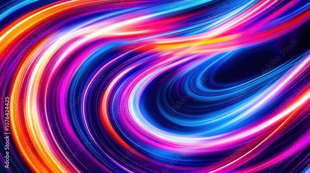 Obraz premium Abstract Swirling Lines of Vibrant Color