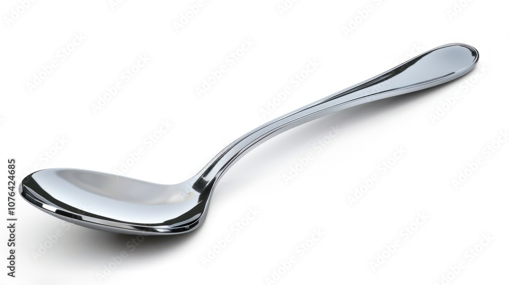 Shiny Teaspoon on White Background Shiny Teaspoon on White Background