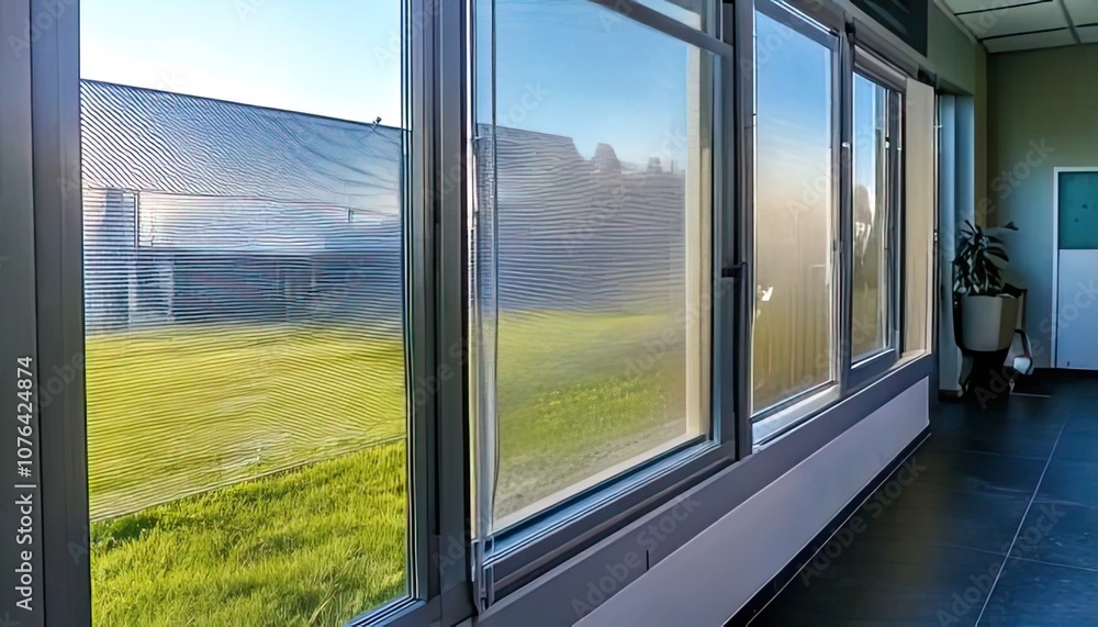 Installing Window Film in an Office Sun Protection Services for Industry Fitting Installing Window Film in an Office Sun Protection Services for Industry Fitting