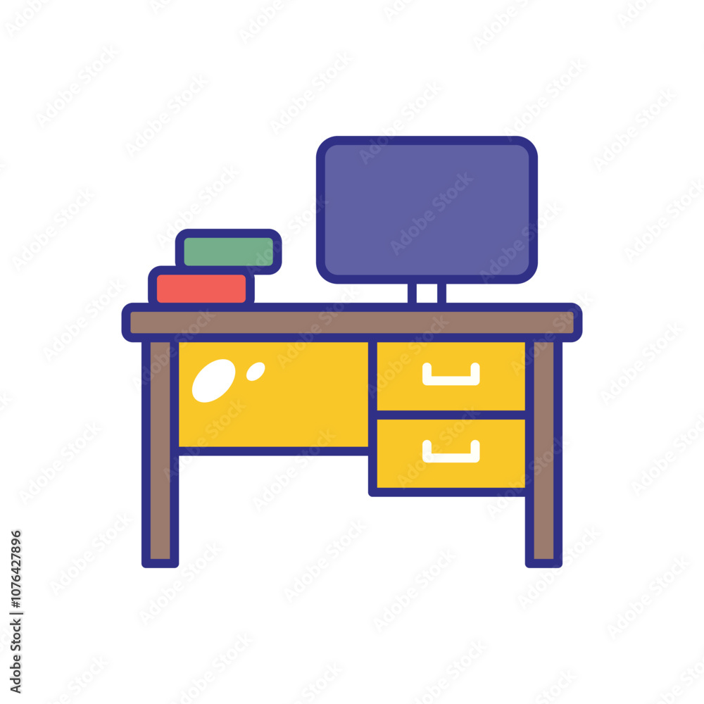 Office Desk vector icon stock illustration Office Desk vector icon stock illustration