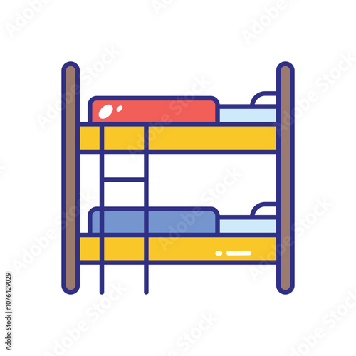 Bunk Bed vector icon stock illustration