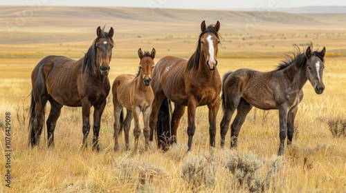 Wild Horses in a Field