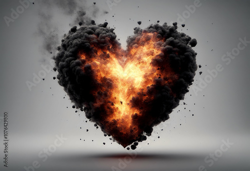 flame dark tools fire love valentine technology embers black burning smoke hot illustration