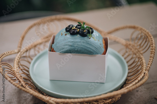 Wall Mural blueberry timbering croissant