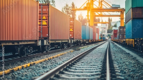 Containers Being Loaded onto Logistic Train