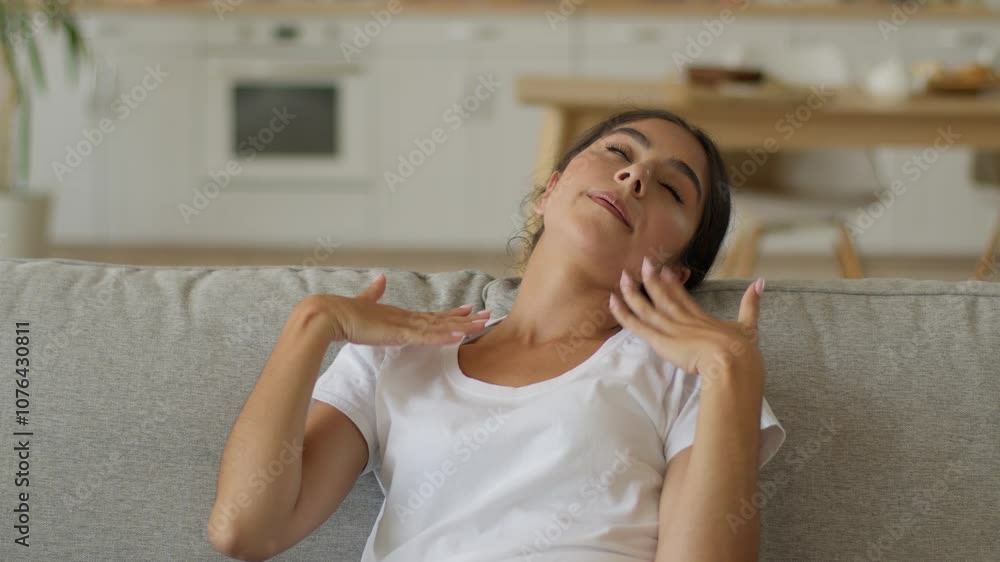 Stress upset frustrated ill sick unhealthy fever Hindu woman Indian girl Arabian female at home couch health insurance problem heat summer hot temperature broken air conditioner suffering stuffiness Stress upset frustrated ill sick unhealthy fever Hindu woman Indian girl Arabian female at home couch health insurance problem heat summer hot temperature broken air conditioner suffering stuffiness
