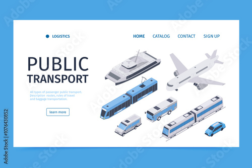 Public Transport Vehicles Illustration