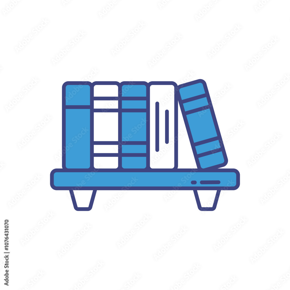 Bookshelf vector icon stock illustration Bookshelf vector icon stock illustration