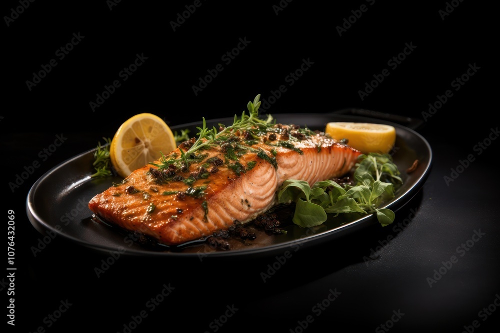 Salmon seafood plate meat. Salmon seafood plate meat.