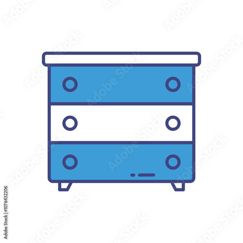Chest of Drawers vector icon stock illustration