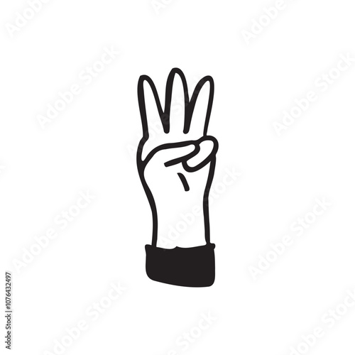 Three Finger Hand Drawn
