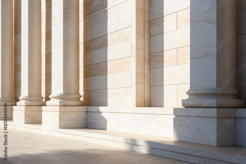 Modern marble facade architecture building sunlight. Modern marble facade architecture building sunlight.