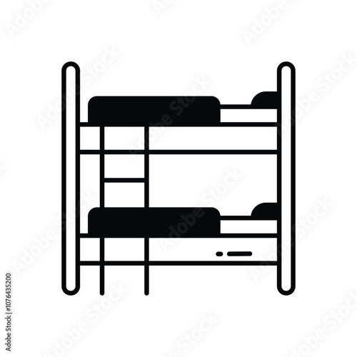 Bunk Bed vector icon stock illustration