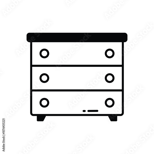 Chest of Drawers vector icon stock illustration