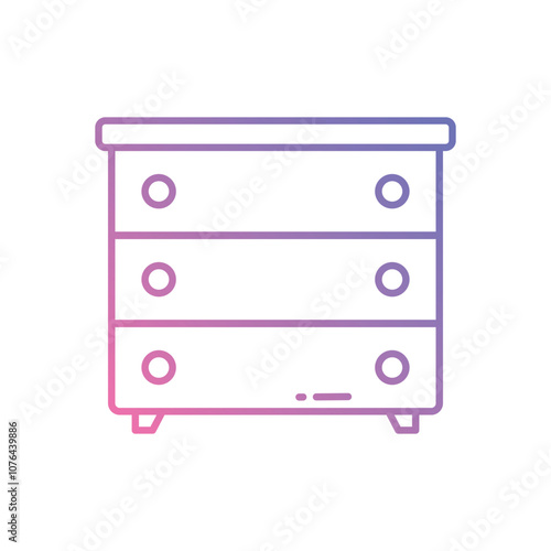 Chest of Drawers vector icon stock illustration