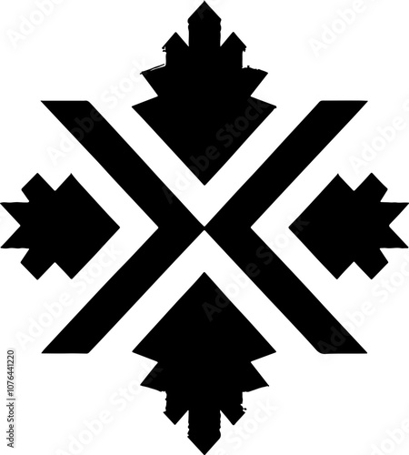 Aztec vector elements. Ethnic ornament. Tribal design, geometric symbols for border, frame, tattoo, logo, cards, decorative paper. Navajo motifs