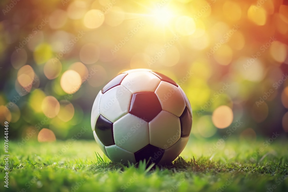 Naklejka premium Cute Isolated Soccer Ball Illustration for Design Projects, Covers, and Creative Uses with High Depth of Field Focus for Enhanced Visual Appeal