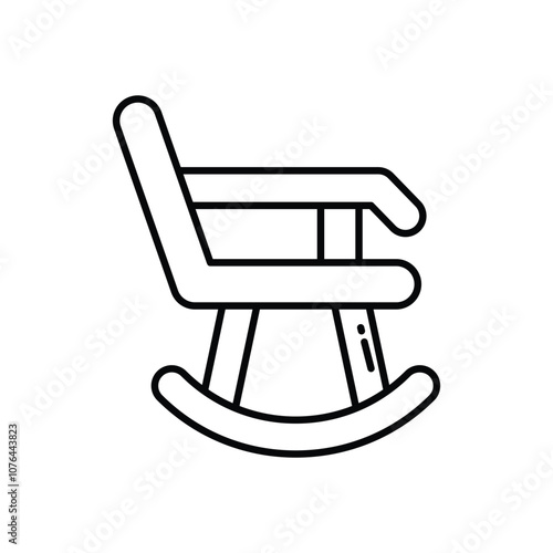 Rocking Chair vector icon stock illustration