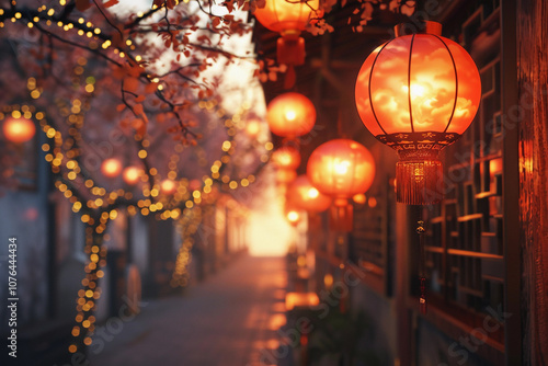 Wallpaper Mural Beautiful greeting card with holiday composition for celebrate chinese festival of lanterns Torontodigital.ca