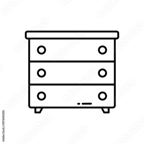 Chest of Drawers vector icon stock illustration