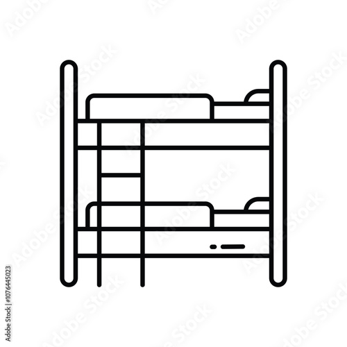 Bunk Bed vector icon stock illustration
