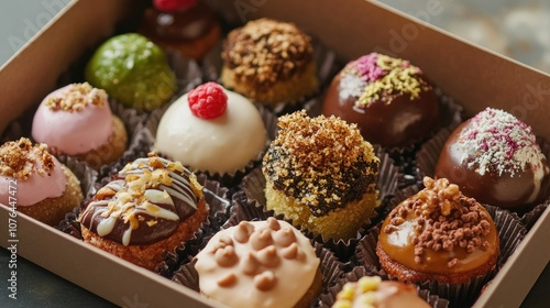 Assorted Mini Cupcakes in Elegant Box Display