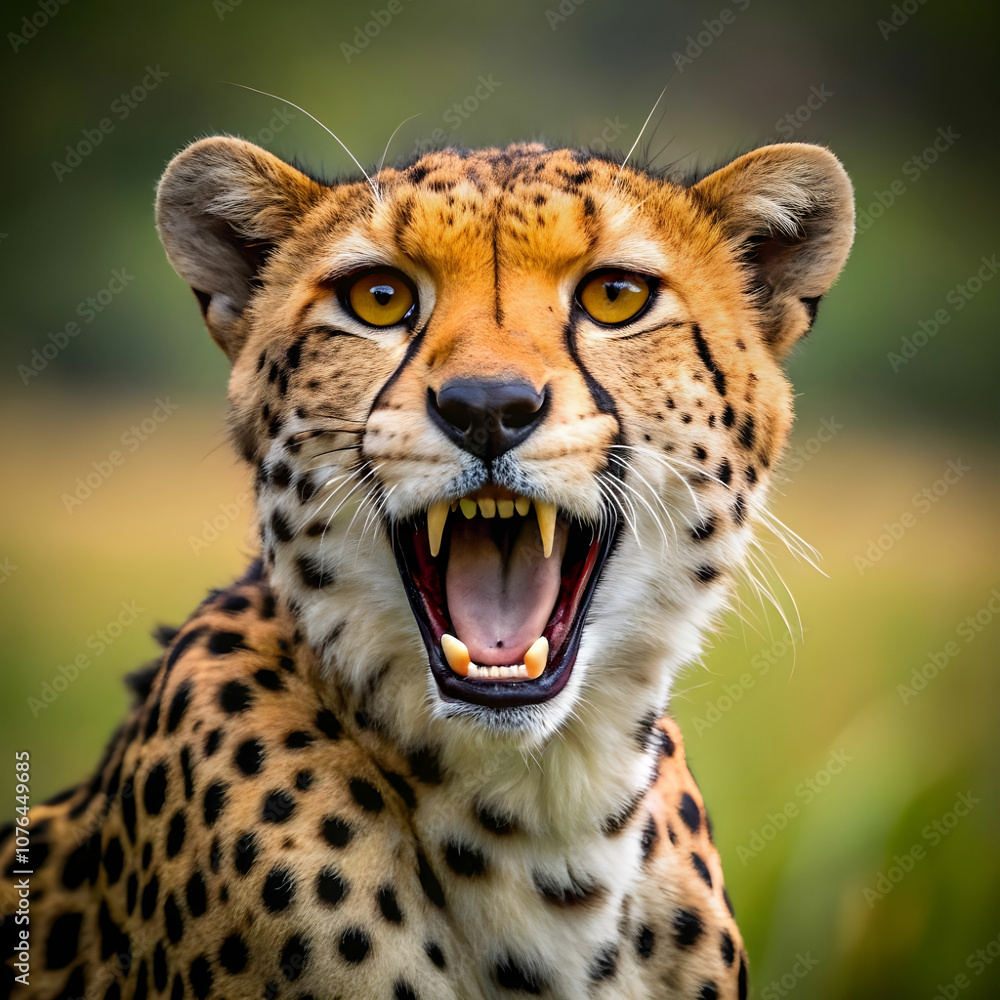 cheetah with his mouth slightly open cheetah with his mouth slightly open