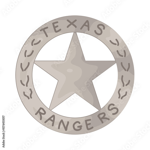 Illustration of Texas rangers badge 