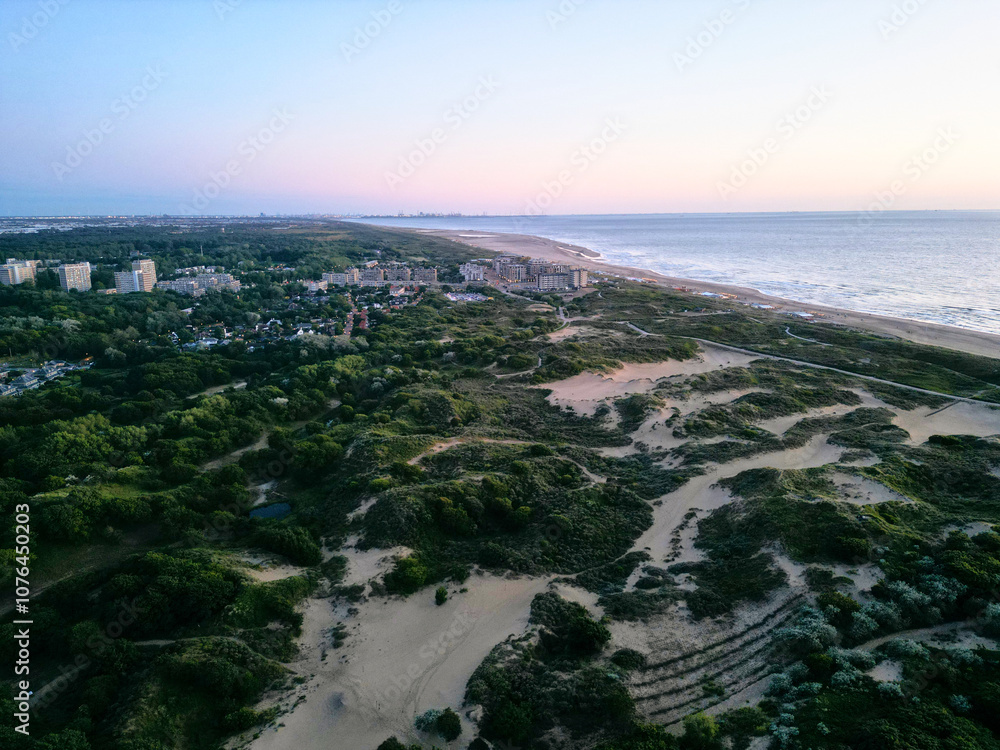Kijkduin Den haag Netherland sunset drone Kijkduin Den haag Netherland sunset drone