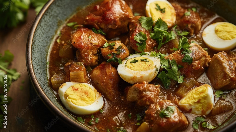 Delicious Chicken Curry with Eggs and Herbs Delicious Chicken Curry with Eggs and Herbs