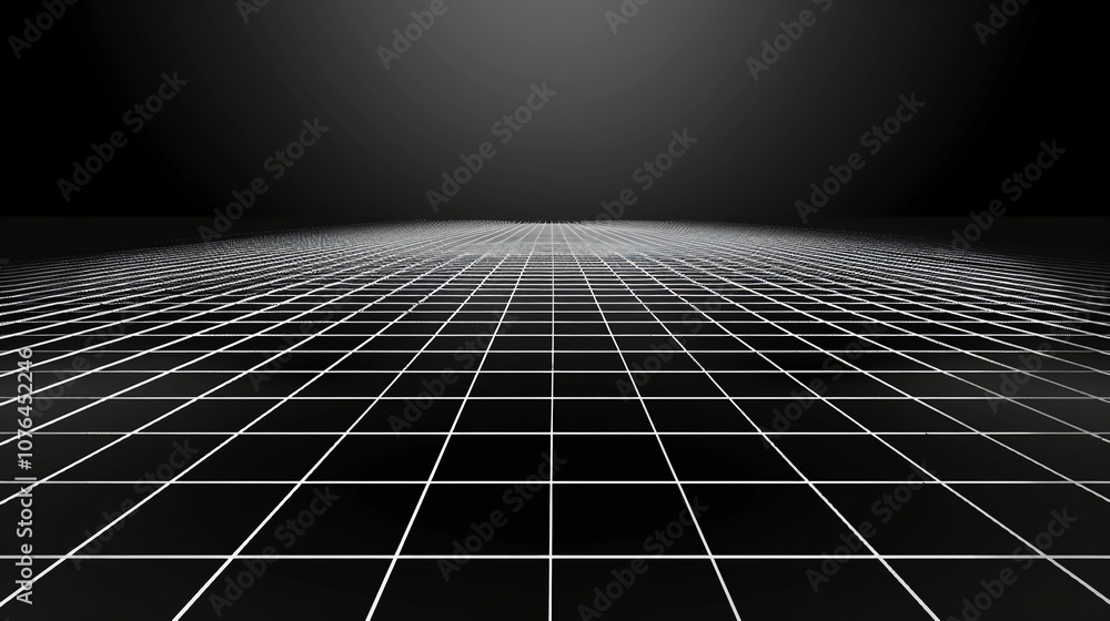 Futuristic Grid Space with Abstract Digital Landscape Futuristic Grid Space with Abstract Digital Landscape