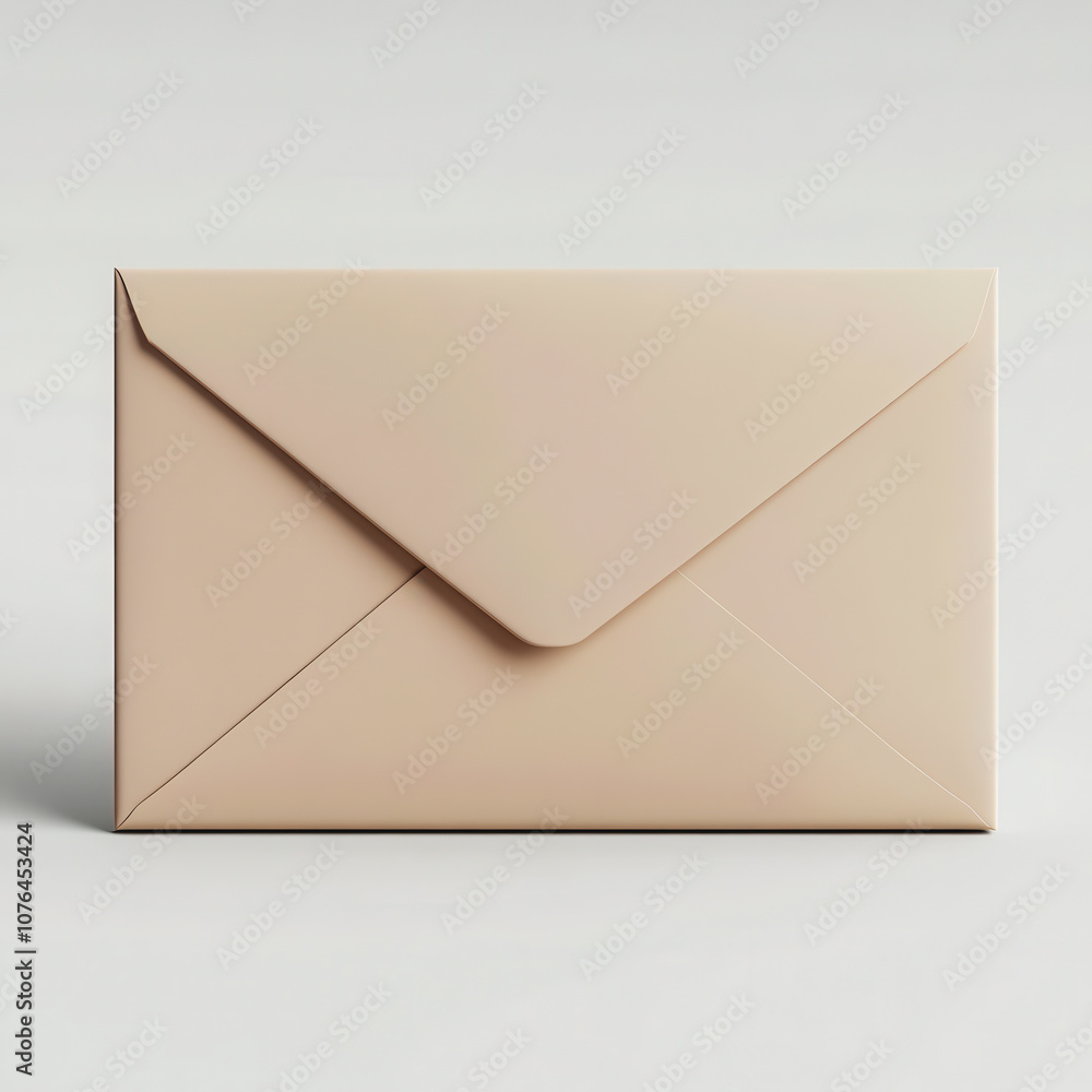 A Simple Elegant Close-Up of a Beige Envelope on a Minimalist Background, Perfect for Business, Invitations, or Personal Correspondence Use A Simple Elegant Close-Up of a Beige Envelope on a Minimalist Background, Perfect for Business, Invitations, or Personal Correspondence Use