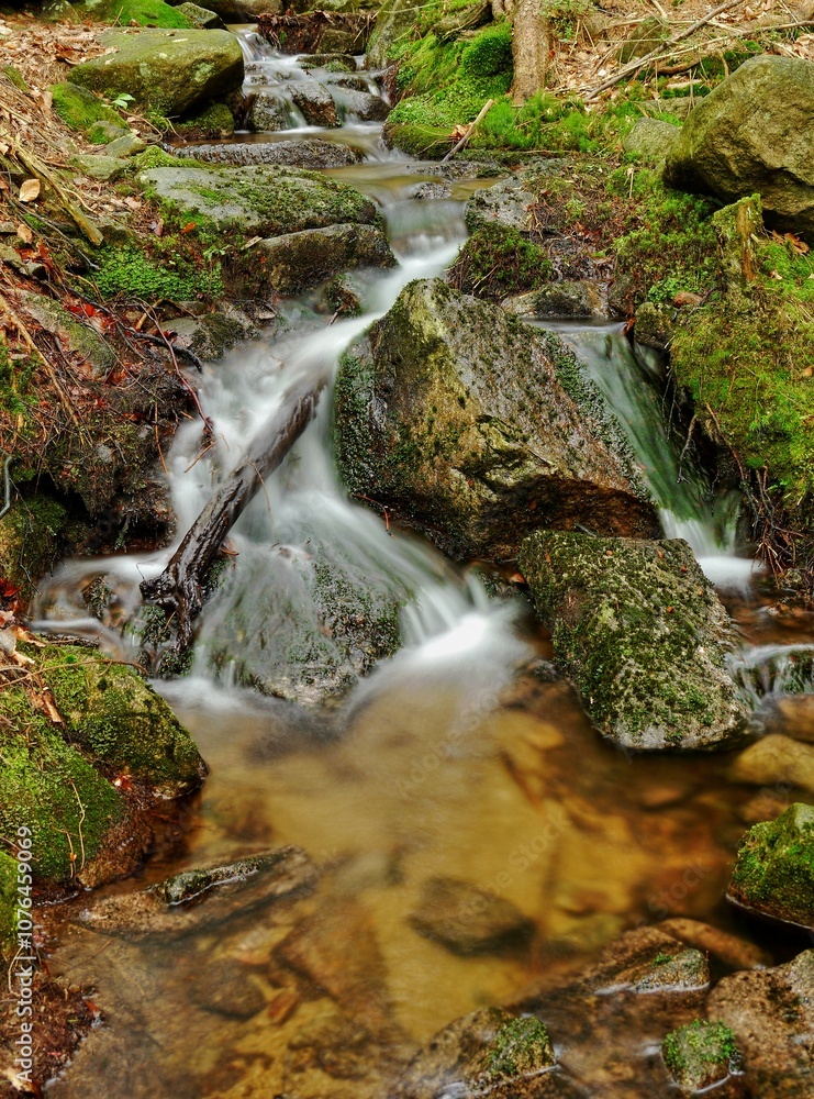 Mountain stream waterfall long exposure time Mountain stream waterfall long exposure time