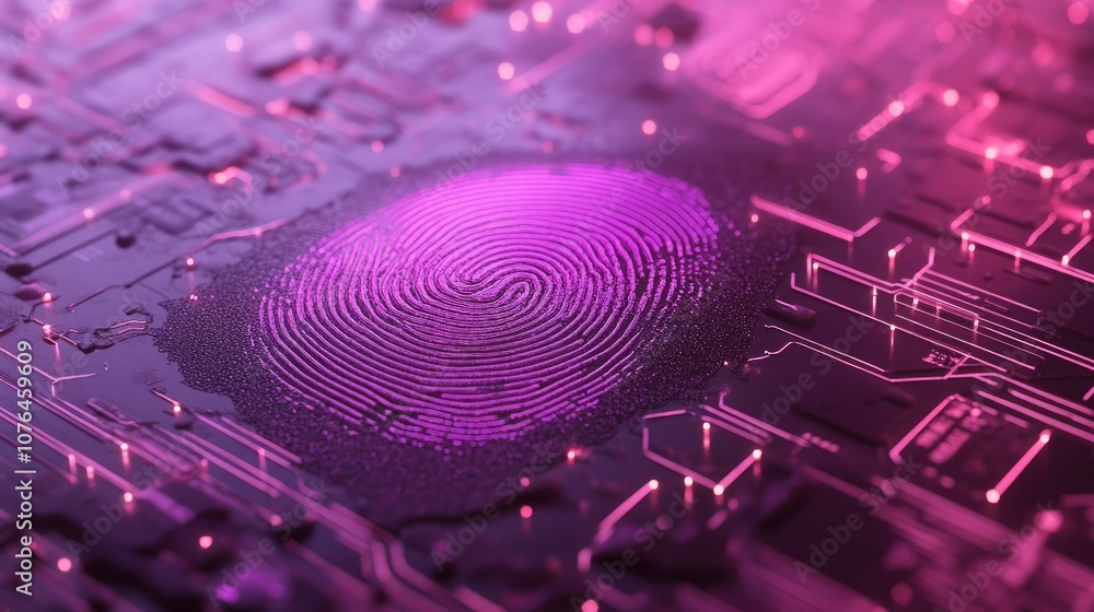 Abstract Fingerprint on Circuit Board Background Abstract Fingerprint on Circuit Board Background