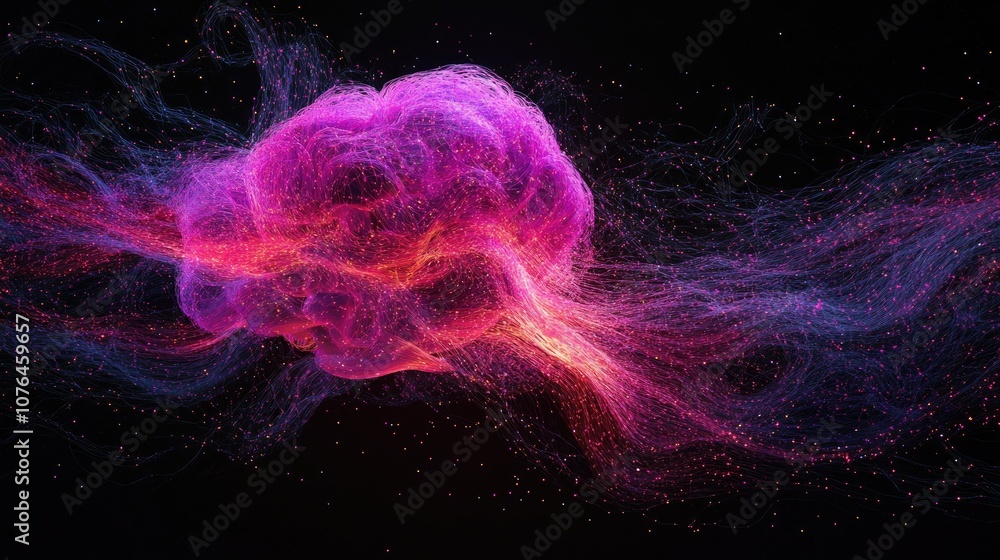 Obraz premium Abstract Colorful Cloud in Dark Background