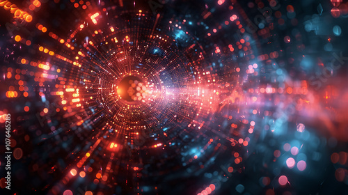 Wallpaper Mural Abstract Futuristic Tunnel of Light and Energy Particles Torontodigital.ca