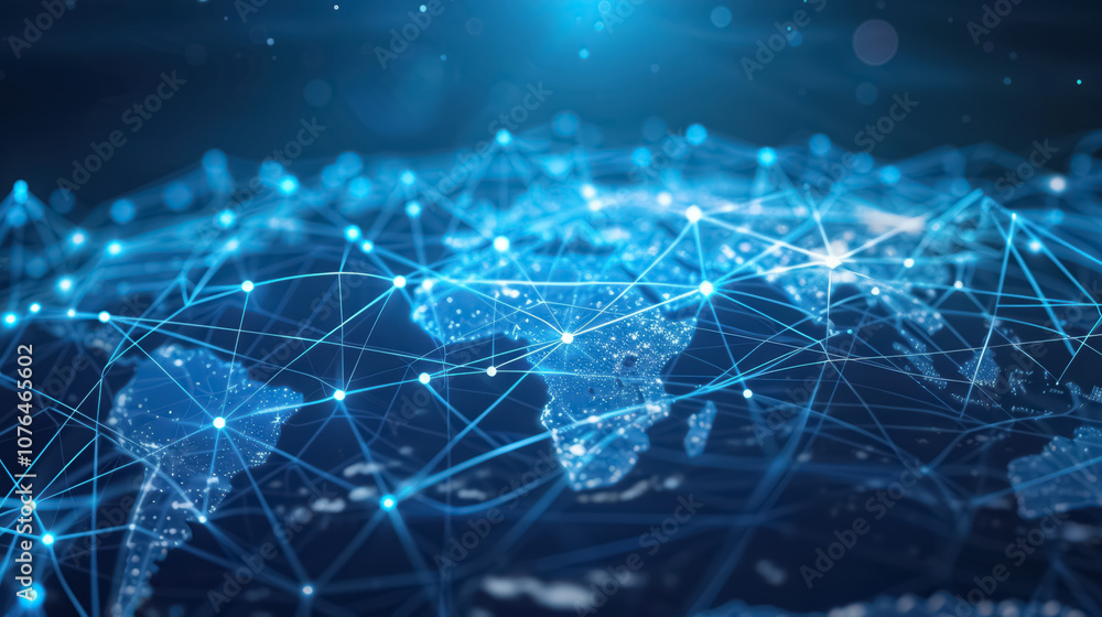 Internet technology with global communication network connected around the world