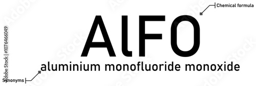 Aluminium monofluoride monoxide chemical formula and synonyms with callout titles