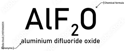Aluminium difluoride oxide chemical formula and synonyms with callout titles