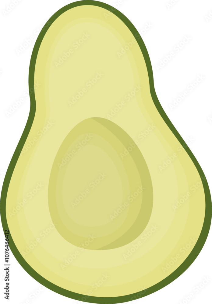 Avocado fruit slice illustration Avocado fruit slice illustration