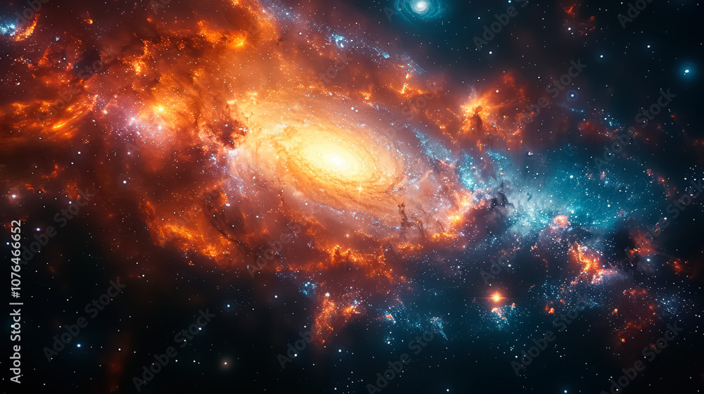 Fototapeta premium Space background with stardust and shining stars. Realistic cosmos and color nebula. Colorful galaxy