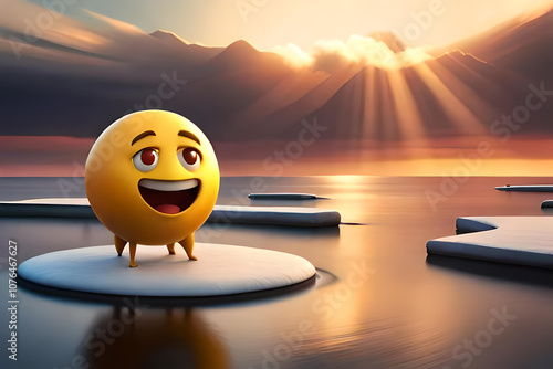 Character like emoji concept 3dsocial media emoji background photo