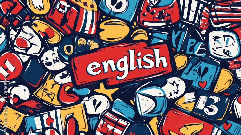 English Language Doodle Pattern English Language Doodle Pattern
