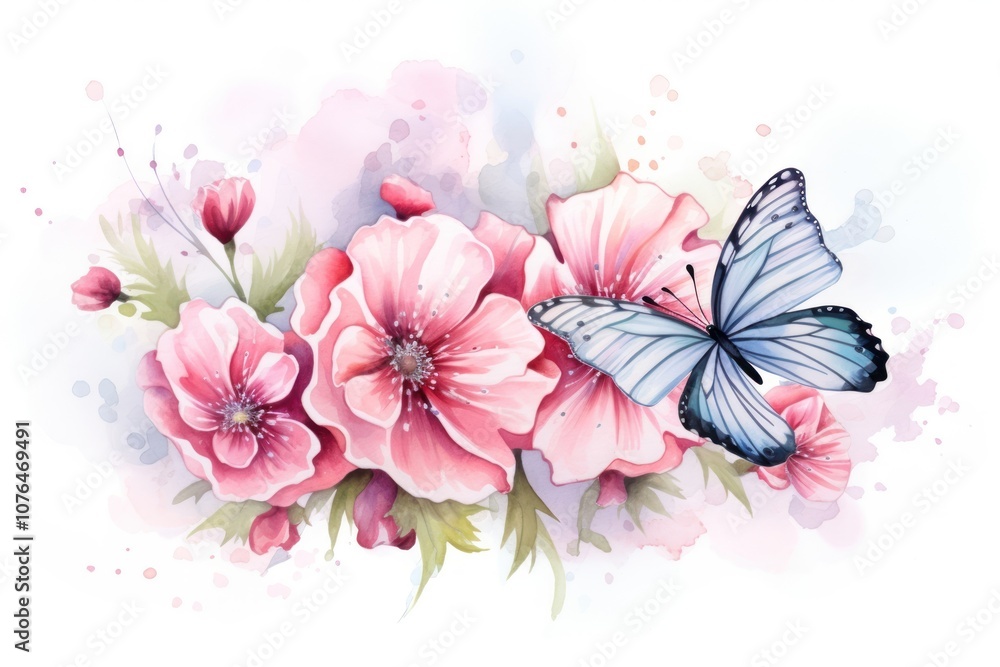 Obraz premium Flower butterfly pattern plant.